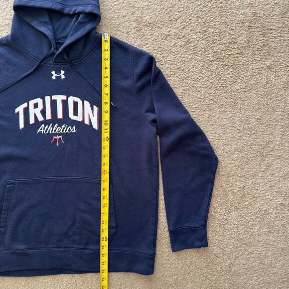 Under Armour Sweatshirt Mens Large Triton Athletics Blue Pullover Hoodie - Picture 6 of 10